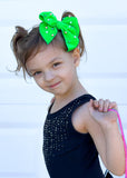 Green & Pink Beaded Fable Bow
