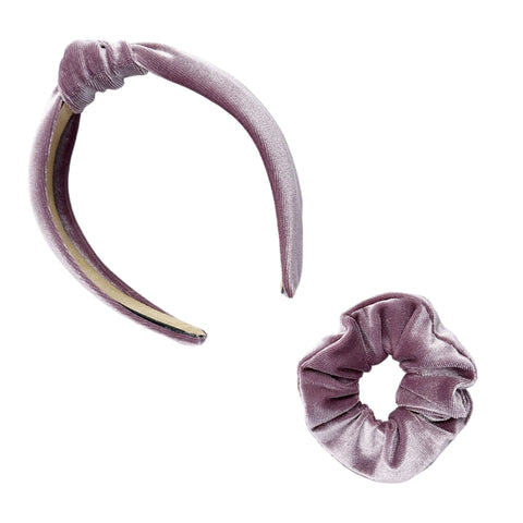 Dusty Lilac Velvet Top Knot Headband or Scrunchie