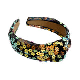 Fall Flower Sequin Top Knot Headband