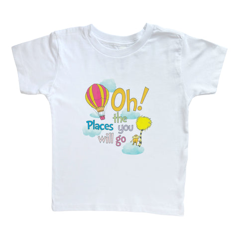 White Oh the Places you will go Tee