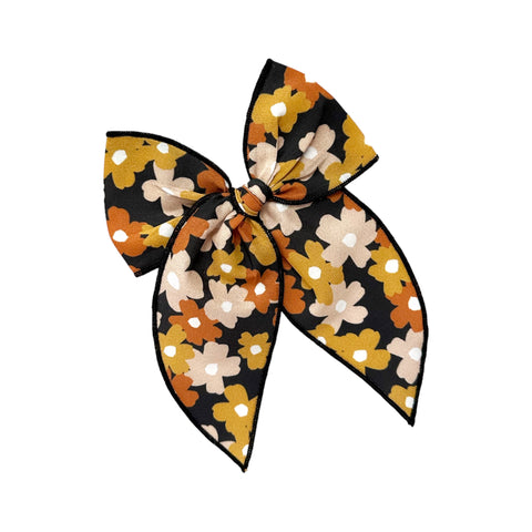Black Fall Floral Fable Bow
