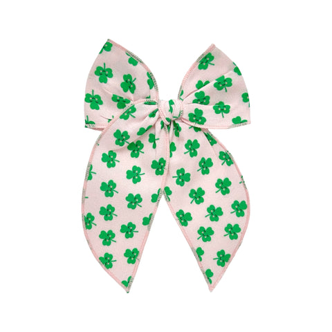 Pink Happy Shamrock Fable Bow