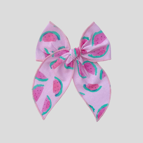 Pink Watermelon Print Fable Bow