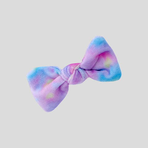 Rainbow Watercolor Velvet Knot Bow