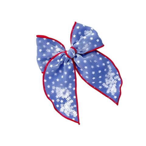 Blue and White Star Shaker Bow