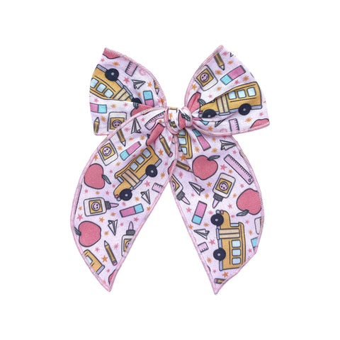 Back to School Print Fable Bow