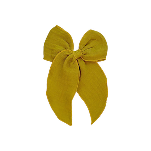 Mustard Muslin Fable Bow