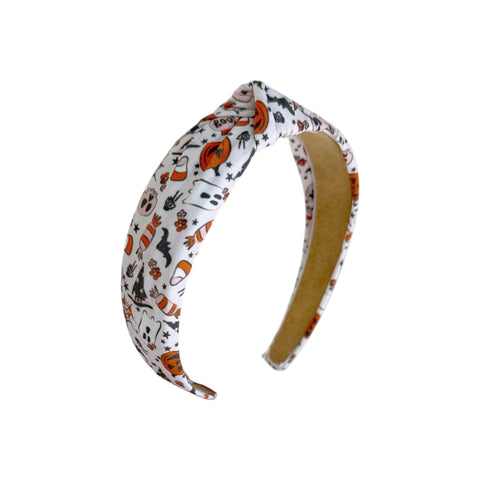 Pink Halloween Print Knot Headband