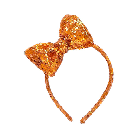 Orange Sequin Bow Headband