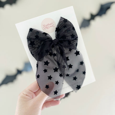 Black Star Tulle Fable Bow