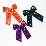 Embellished Velvet Halloween Longtail Bow