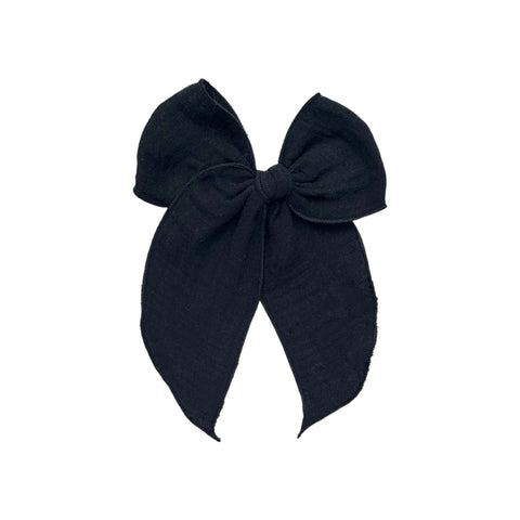 Black Cotton Gauze Fable Bow