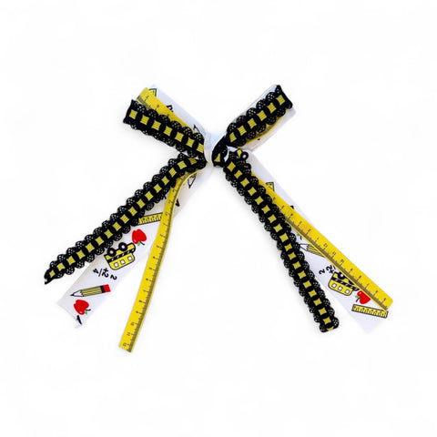 School Ruler Ribbon Bow