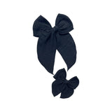 Black Cotton Gauze Fable Bow