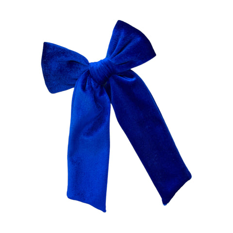 Blue Velvet Longtail Bow
