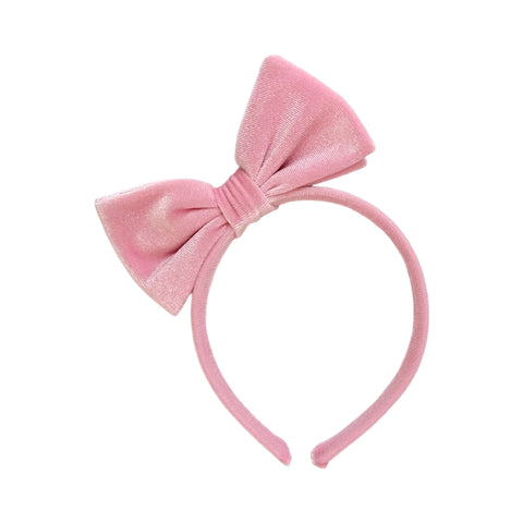Pink Velvet Bow Headband