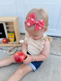 Red & Pink Apple Pinwheel Bow