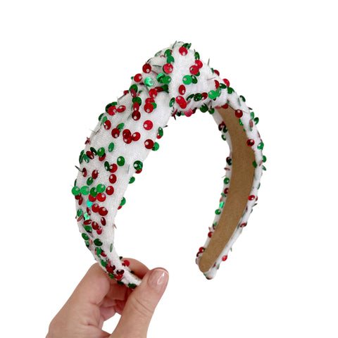 Christmas Sequin Velvet Knot Headband