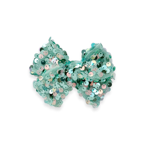 Green Sequin Pinwheel Bow