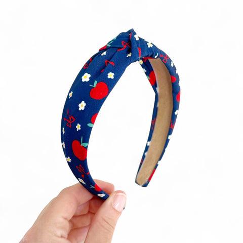 Navy Apple Knot Headband