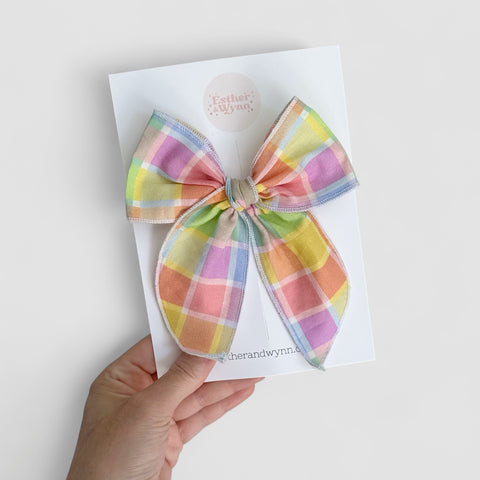 Spring Plaid Fable Bow