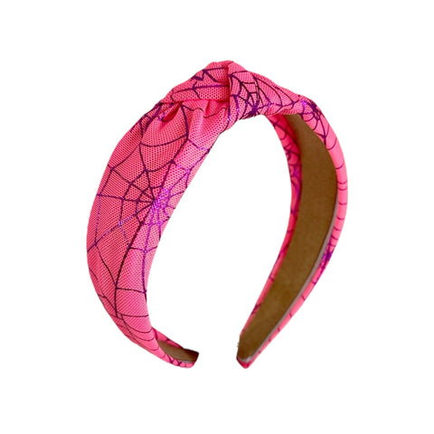 Pink Spiderweb Knot Headband