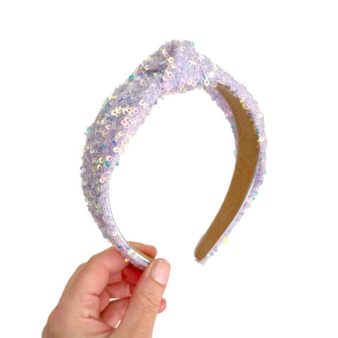 Lavender Sequin Knot Headband