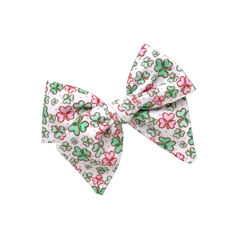Pink & Green Shamrock Pinwheel Bow