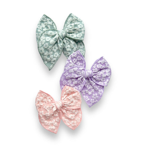 Spring Floral Damask Small Fable Bow