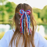 Patriotic Messy Yarn Bow