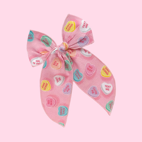 Pink Pastel Conversation Heart Fable Bow