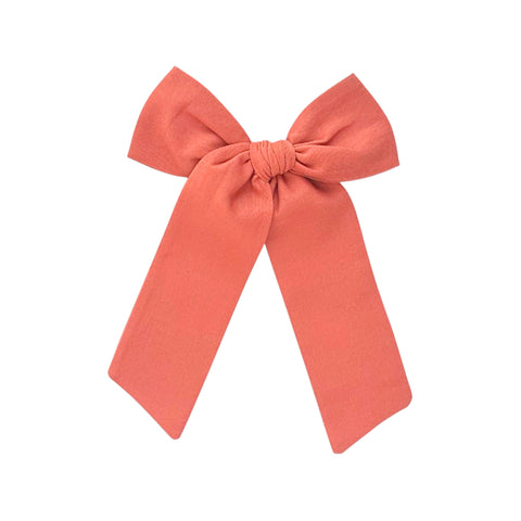Solid Pumpkin Spice Longtail Bow