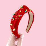 Red Velvet Christmas Light Knot Headband