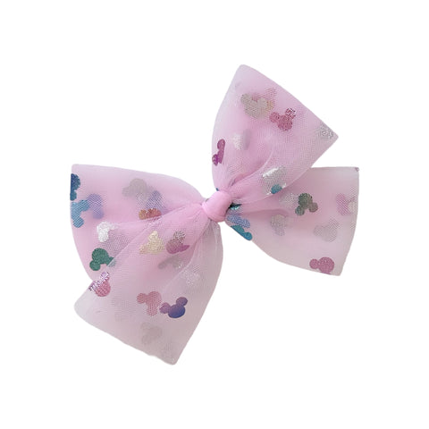 Pink Mouse Tulle Bow