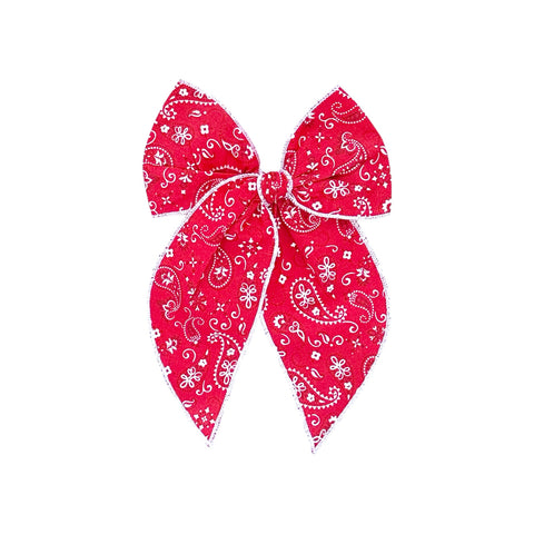 Red Bandana Print Fable Bow