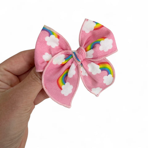 Small Pink Rainbow Fable Bow