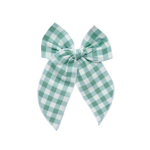 Green Gingham Fable Bow