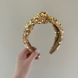 Gold Sequin Velvet Knot Headband on
