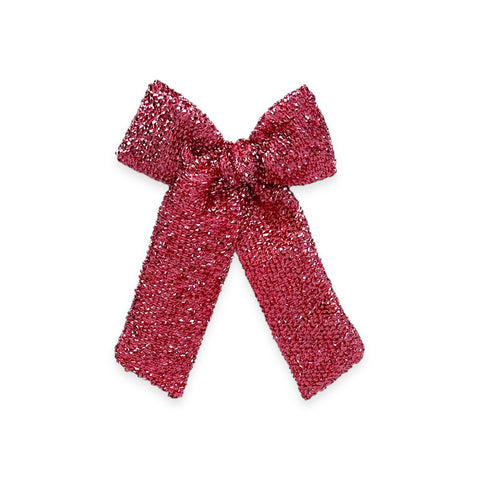 Dark Pink Tinsel Longtail Bow