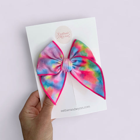 Tie Dye Midi Velvet Fable Bow