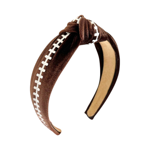 Football Velvet Knot Headband