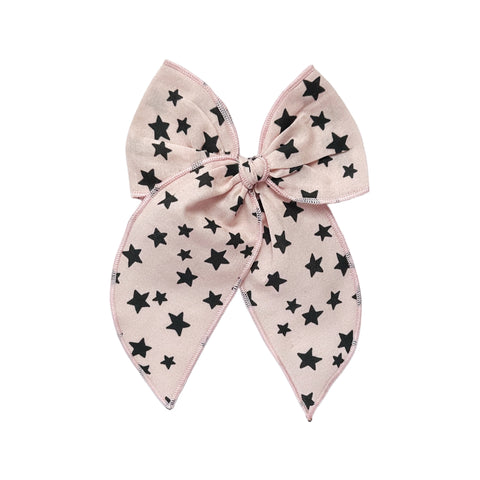 Pink & Black Star Fable Bow