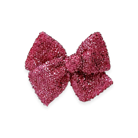 Dark Pink Tinsel Pinwheel Bow