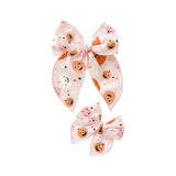 Pink Pumpkin Print Fable Bow