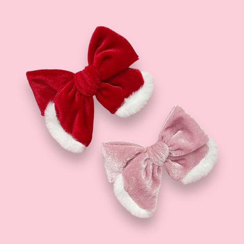 Red or Pink Santa Bow
