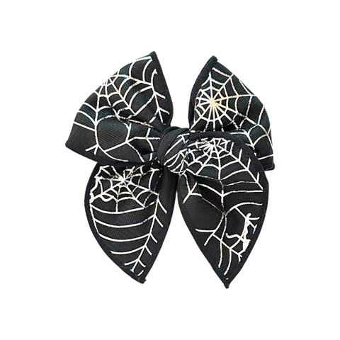 Midi Black & Silver Spider Web Fable Bow
