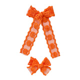 Orange Pumpkin Lace Bow