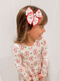 Christmas Goose Print Fable Bow