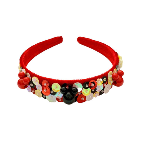 NO RUSH SHIPPING Red & Black Magical Mouse Beaded Headband