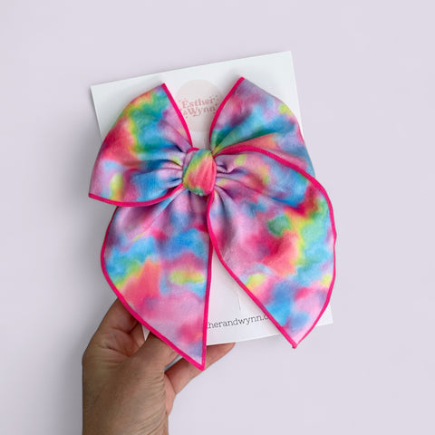 Large Tie Dye Velvet Fable Bow